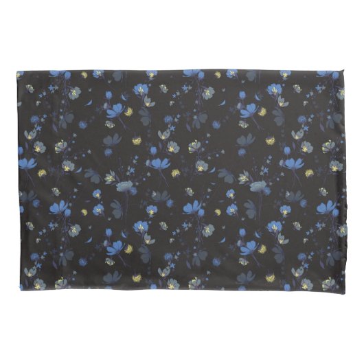 風によって吹かれる花パターン 枕カバー (正面左)