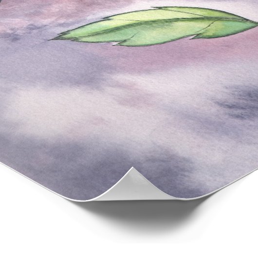 風に乗る子守唄の妖精とフクロウのポスター ポスター (角)