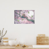 風に乗る子守唄の妖精とフクロウのポスター ポスター (キッチン)