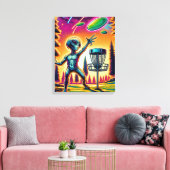 風に乗る |エイリアンディスクゴルフ キャンバスプリント (インサイチュ (リビング))