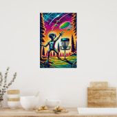 風に乗る |エイリアンディスクゴルフ ポスター (キッチン)