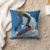 風に乗る – スケートボーダーポスターフリース 空白の クッション (ブランケット)