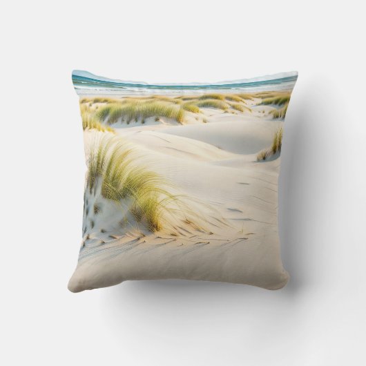 風に吹かれた砂と砂丘 クッション (裏面)