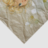 風に吹かれるかわいい女の子 薄葉紙 (詳細)