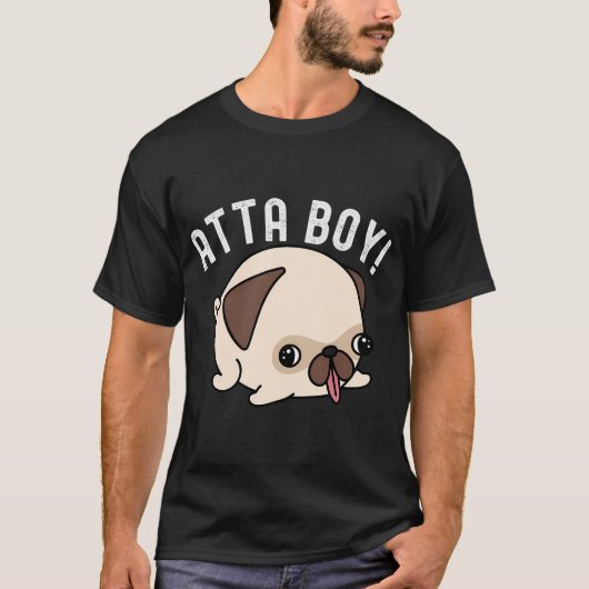 風に吹かれるタンポポのパグの幻想的な世界 Tシャツ (正面)