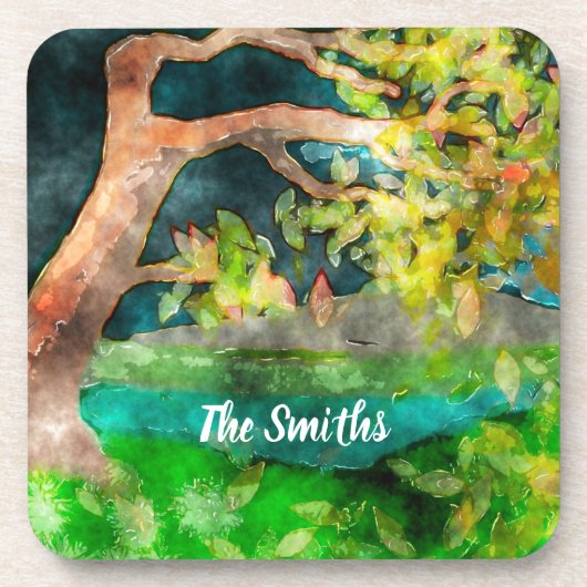 風に吹かれる木 コースター (正面)