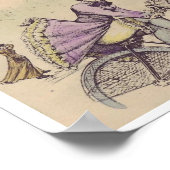 風に吹かれる自転車吹のスカートの少女 ポスター (角)