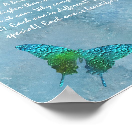 風に吹かれる蝶 ポスター (角)