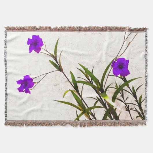 風に吹く紫の花 スローブランケット (正面)