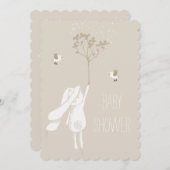 風に吹く赤ちゃん男女兼用シャワー 招待状 (正面/裏面)