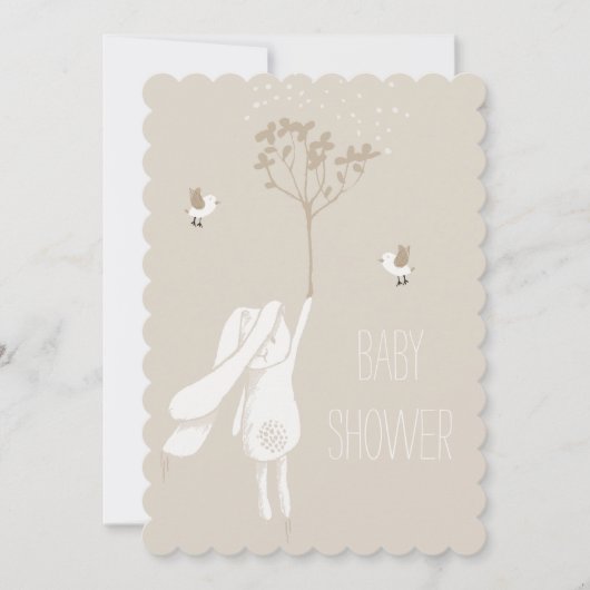 風に吹く赤ちゃん男女兼用シャワー 招待状 (正面)