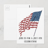 風に揺れるヴィンテージアメリカ国旗 - 愛国心 ポストカード (正面/裏面)