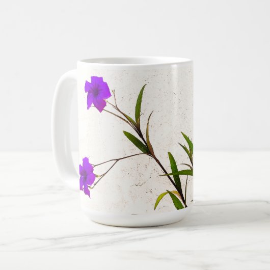 風に揺れる紫の花 コーヒーマグカップ (正面左)