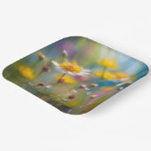 風に揺れる遊び心のある野の花 ペーパープレート (傾斜あり)