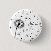 風に流れるタンポポの種 缶バッジ (正面)