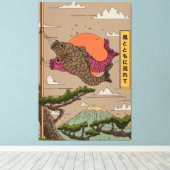 風に流れる こいのぼり キャンバスプリント (インサイチュ (ウッドフロア))