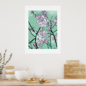 風に舞う桜 ― ミニマル フローラル アート ポスター (キッチン)