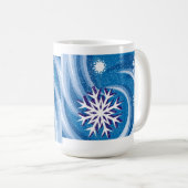 風に舞う雪の結晶 - コーヒーマグカップ (正面右)