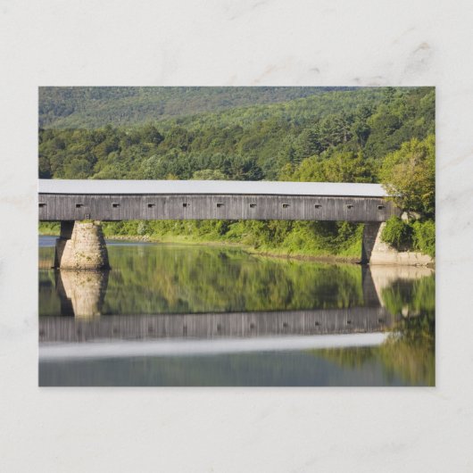 風に覆われた橋が架かる ポストカード (正面)