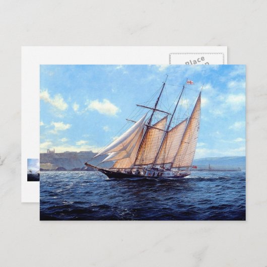 風に逆らって三人の主人が ポストカード (正面/裏面)