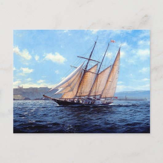 風に逆らって三人の主人が ポストカード (正面)