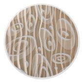 「風に」茶色モダンの声 セラミックノブ (正面)