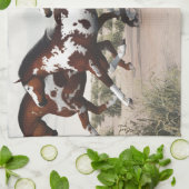 風のような操業-疾走するペンキの馬 キッチンタオル (折り畳み)