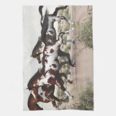 風のような操業-疾走するペンキの馬 キッチンタオル (縦)