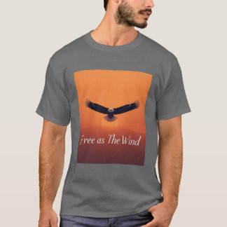 風のように自由 | 飛翔する鷲のインスピレーション Tシャツ