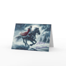 風のクリスマスカードのようにサンタに乗る