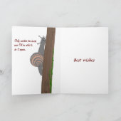 風のサーフィンのかたつむり、おもしろいなバースデー・カード カード (内部)