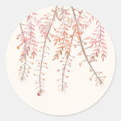 風のステッカーのウィスパー結婚で踊り ラウンドシール (正面)