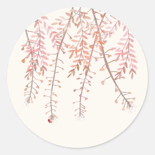 風のステッカーのウィスパー結婚で踊り ラウンドシール (正面)