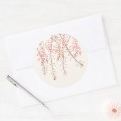 風のステッカーのウィスパー結婚で踊り ラウンドシール (封筒)