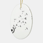 風のタンポポのパフ セラミックオーナメント (左)