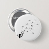 風のタンポポのパフ 缶バッジ (正面&裏面)