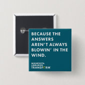 風のティール（緑がかった色）ボタンので 缶バッジ (正面&裏面)