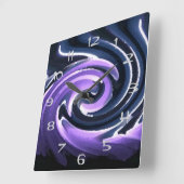 風のロウソク（紫） スクエア壁時計 (傾斜)