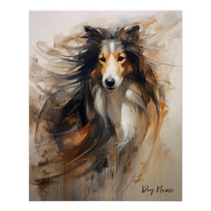 風の中でラフCollie犬002 - Yacobsen Derosa ポスター
