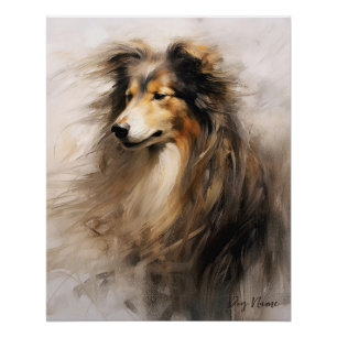 風の中でラフCollie犬005 - Yacobsen Derosa ポスター