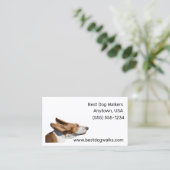 風の中で羽ばたき耳のバセットハウンドドッグウォーカー 名刺 (スタンド正面)