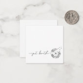 風の中にタンポポ吹の茎を吸う ノートカード (正面/裏面インサイチュ)