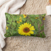 風の中のひまわり、腰掛けクッション。 ランバークッション (ブランケット)