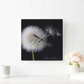 風の中のタンポポ スクエア壁時計 (ホーム)