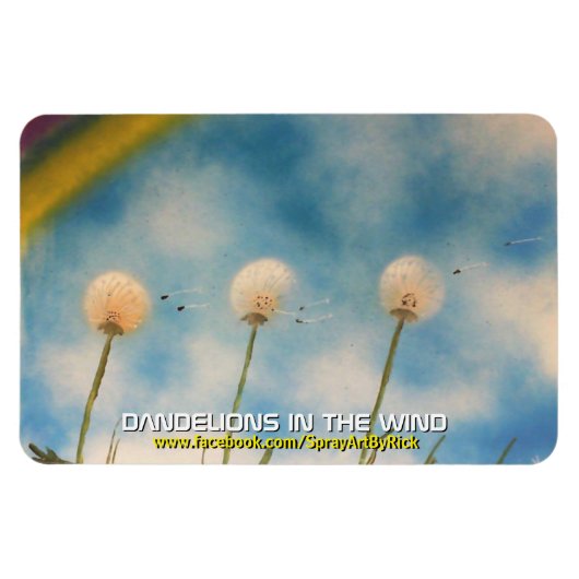 風の中のタンポポ マグネット (横)