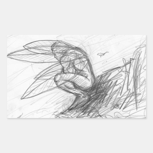 風の中のピクシー・ダスト 長方形シール (正面)