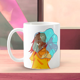 風の中の傘の少女のデッサン コーヒーマグカップ