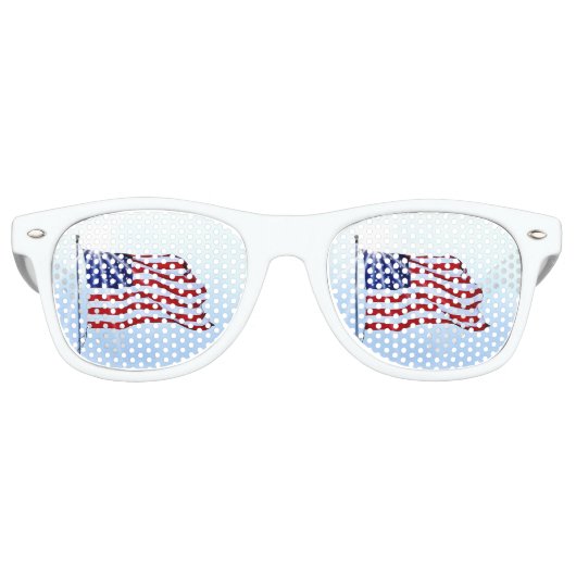 風の中の米国国旗 レトロサングラス (正面)
