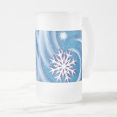 風の中の雪の結晶 - フロストグラスビールジョッキ (正面右)