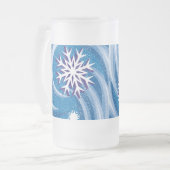 風の中の雪の結晶 - フロストグラスビールジョッキ (正面左)